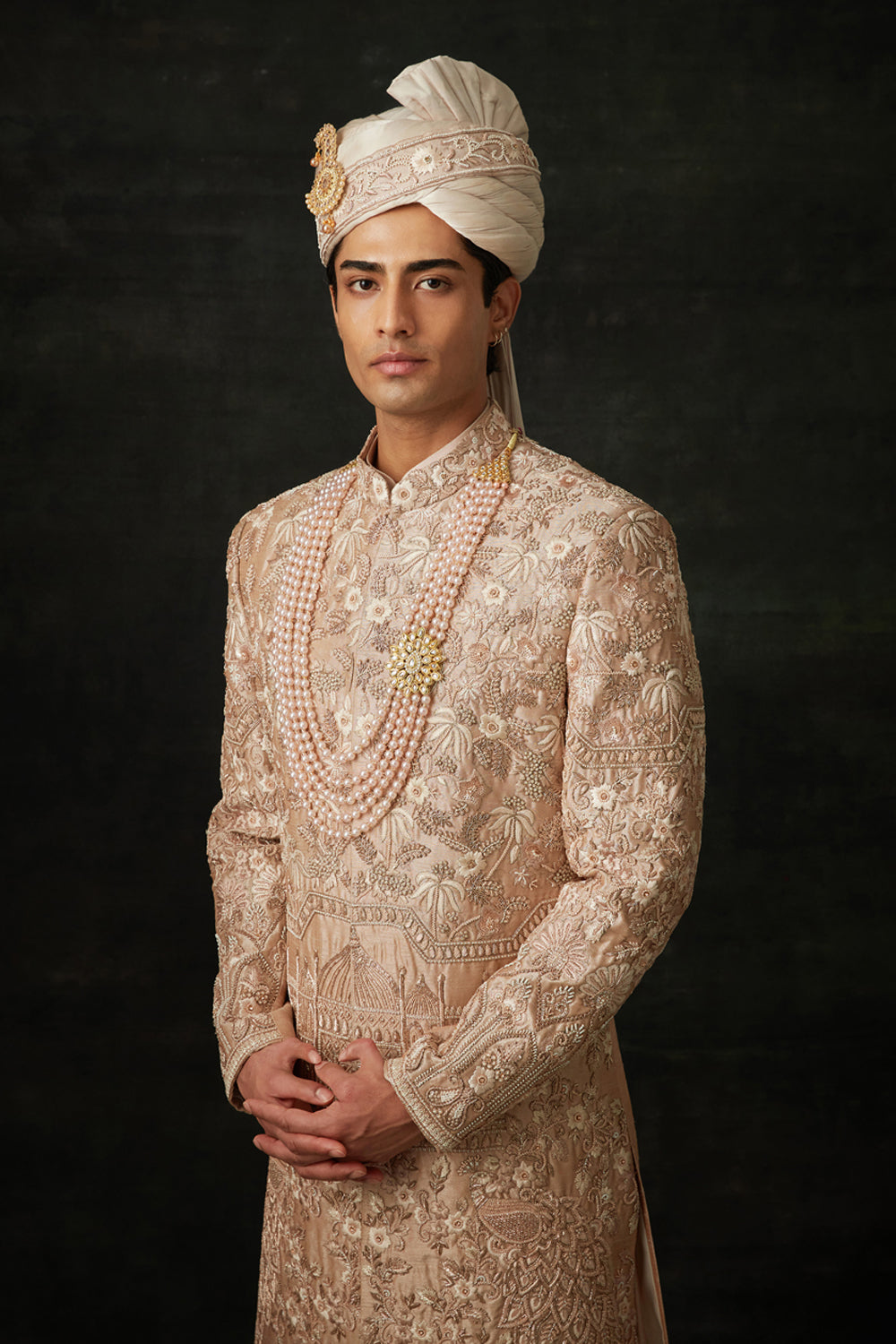 Rose Gold Sherwani Set