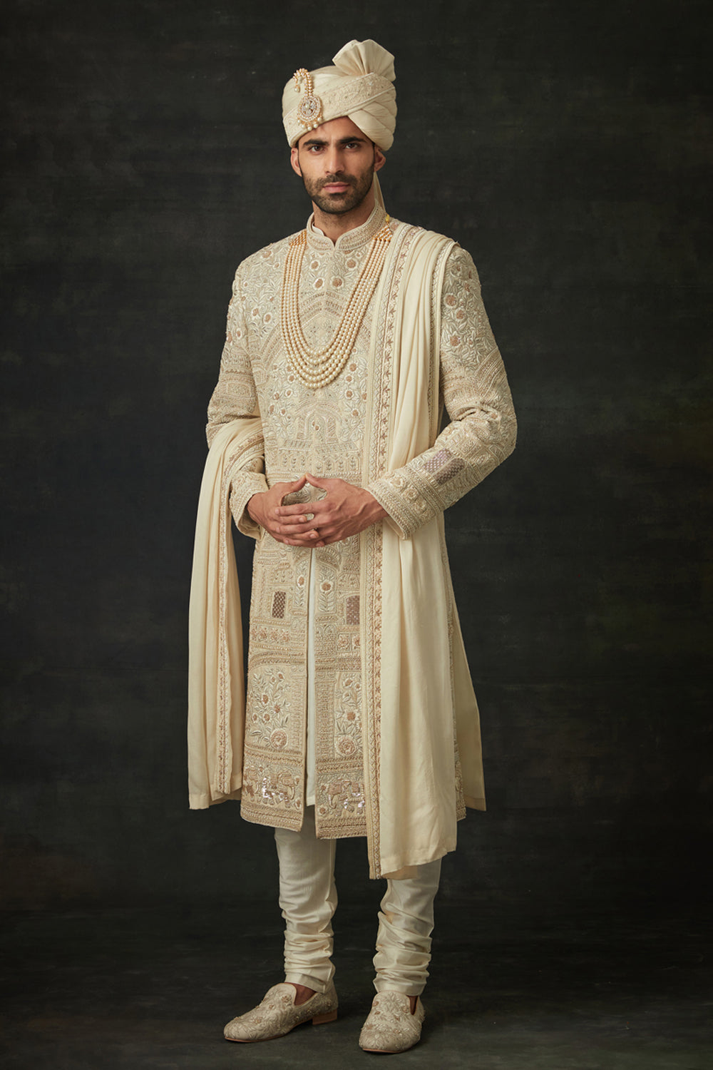 Ivory Sherwani Set