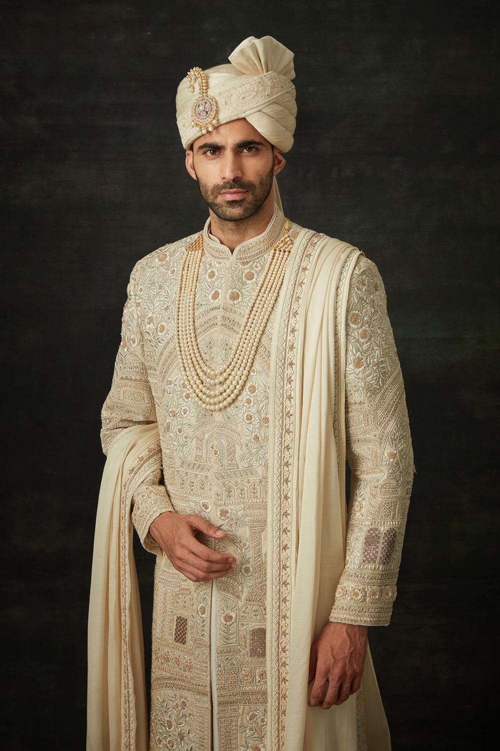 Ivory Sherwani Set