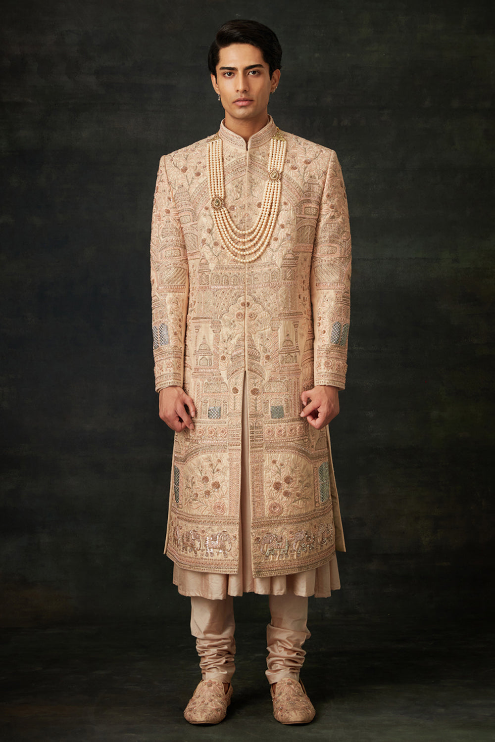 Peach Sherwani Set