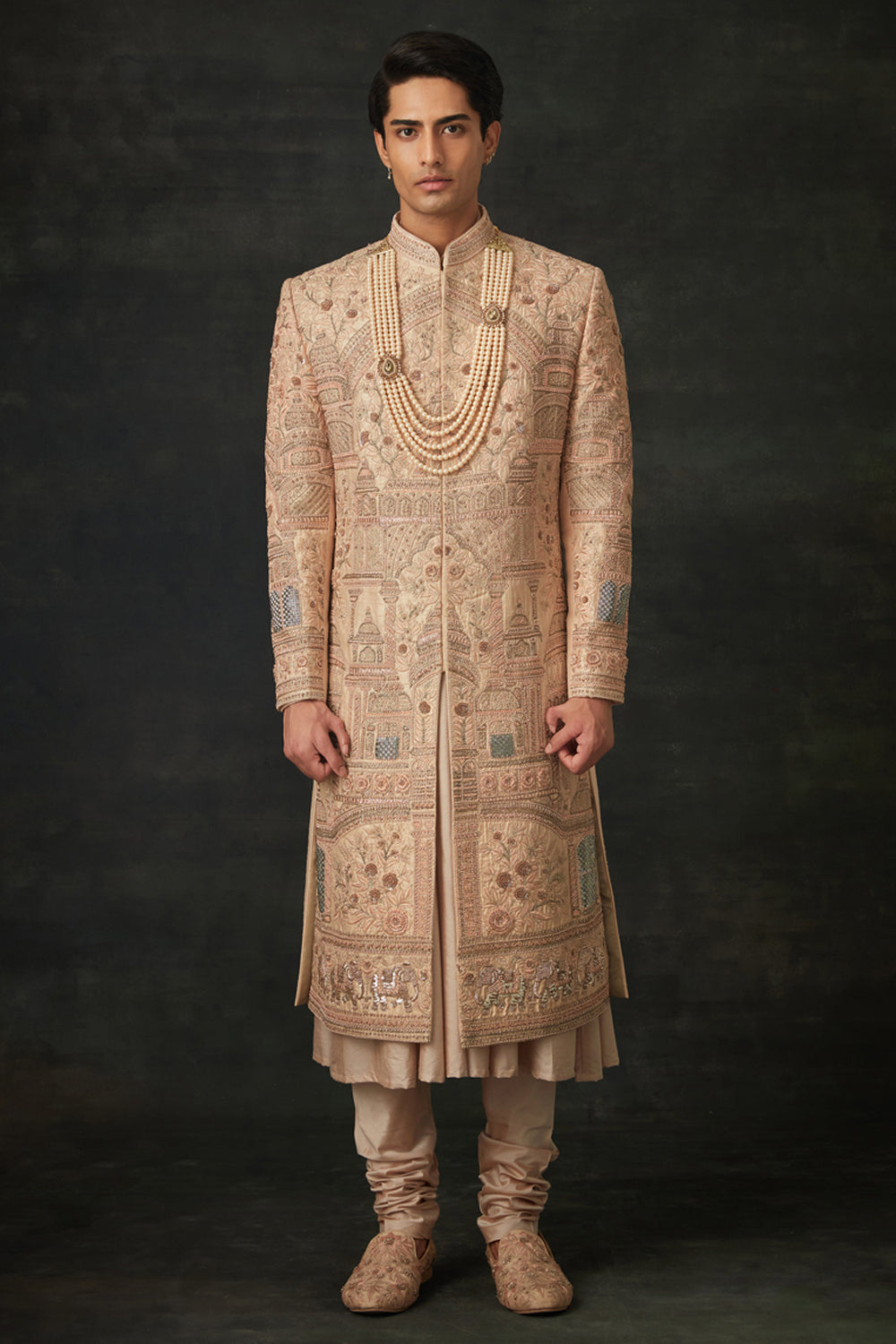 Peach Sherwani Set