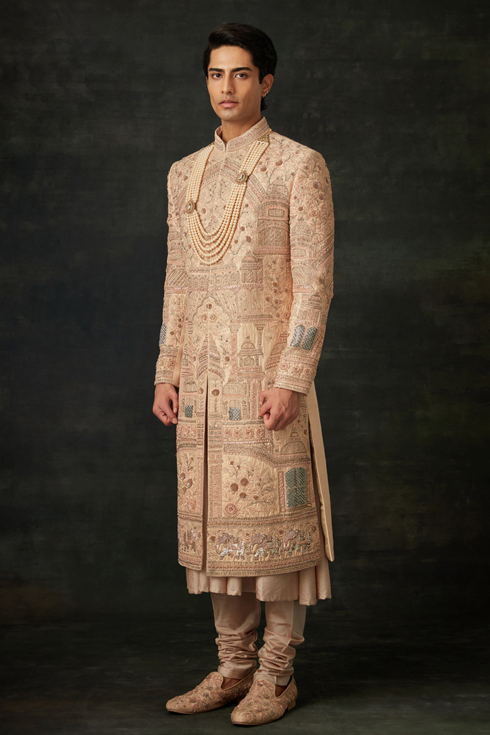 Peach Sherwani Set