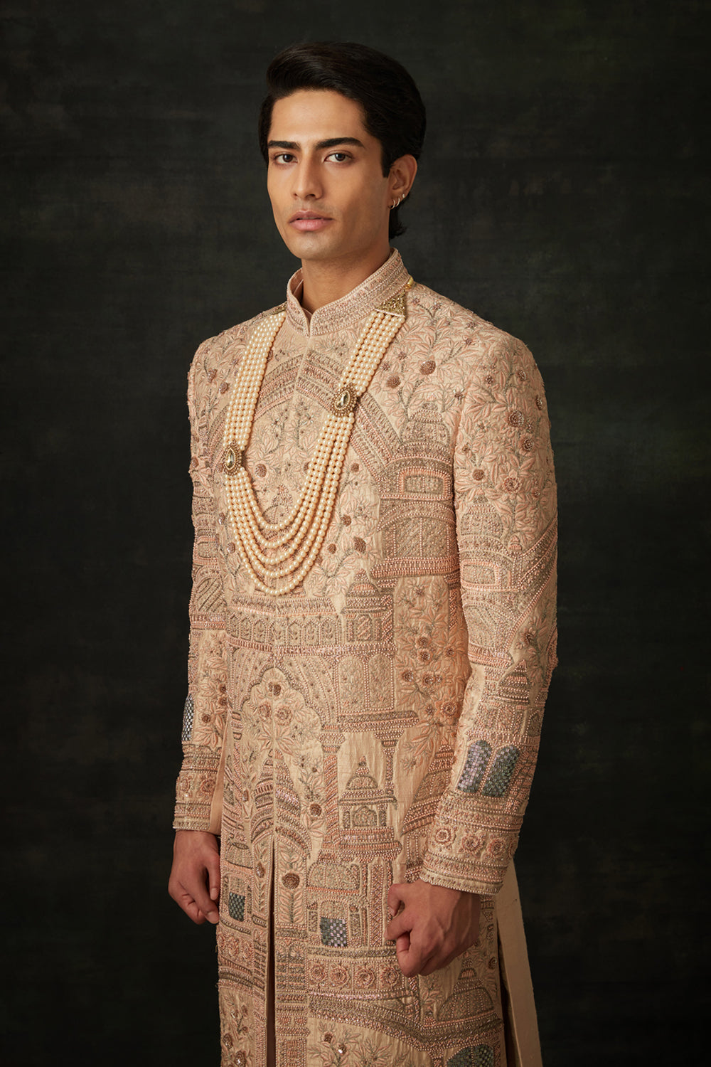 Peach Sherwani Set