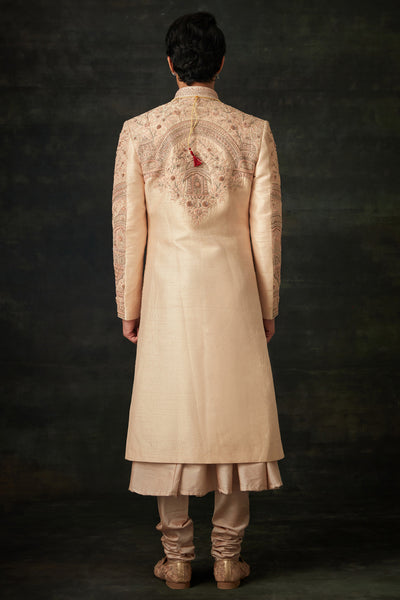 Peach Sherwani Set