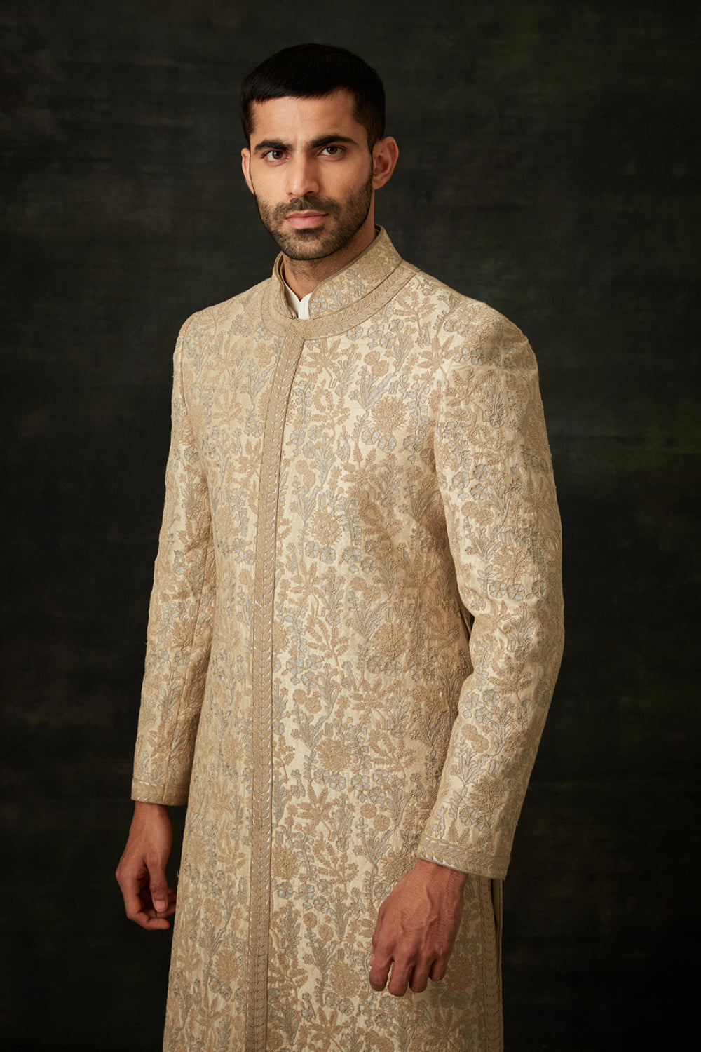 Beige Sherwani Set