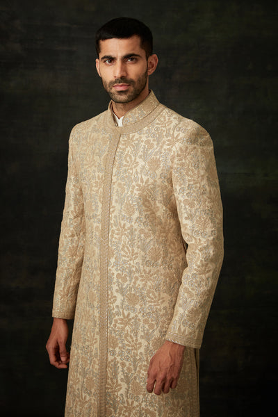 Beige Sherwani Set