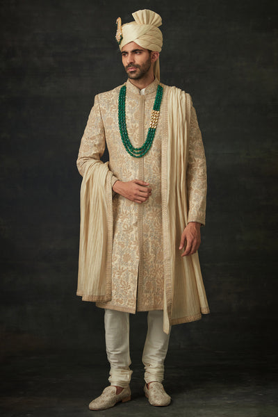 Beige Sherwani Set