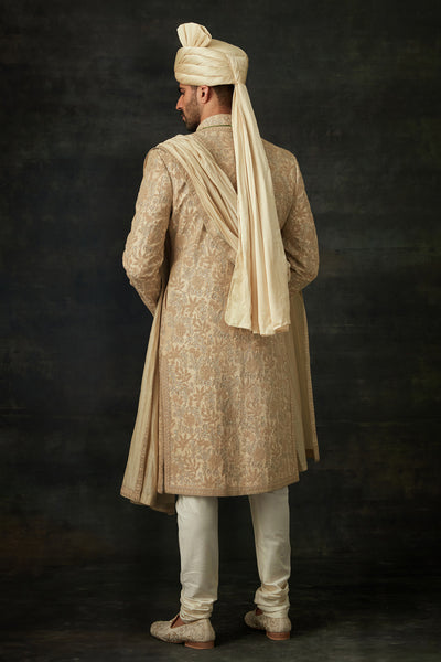 Beige Sherwani Set