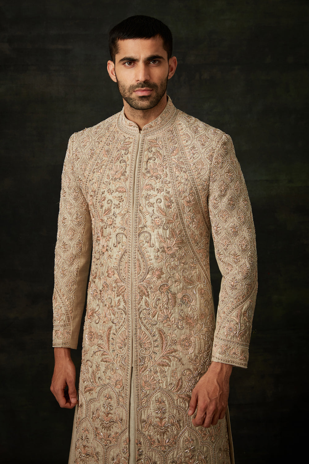 Ash Grey Sherwani Set