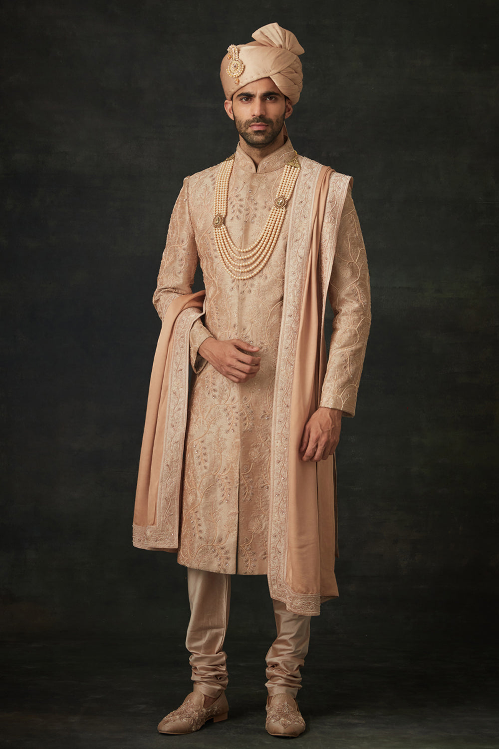 Rose Gold Sherwani Set