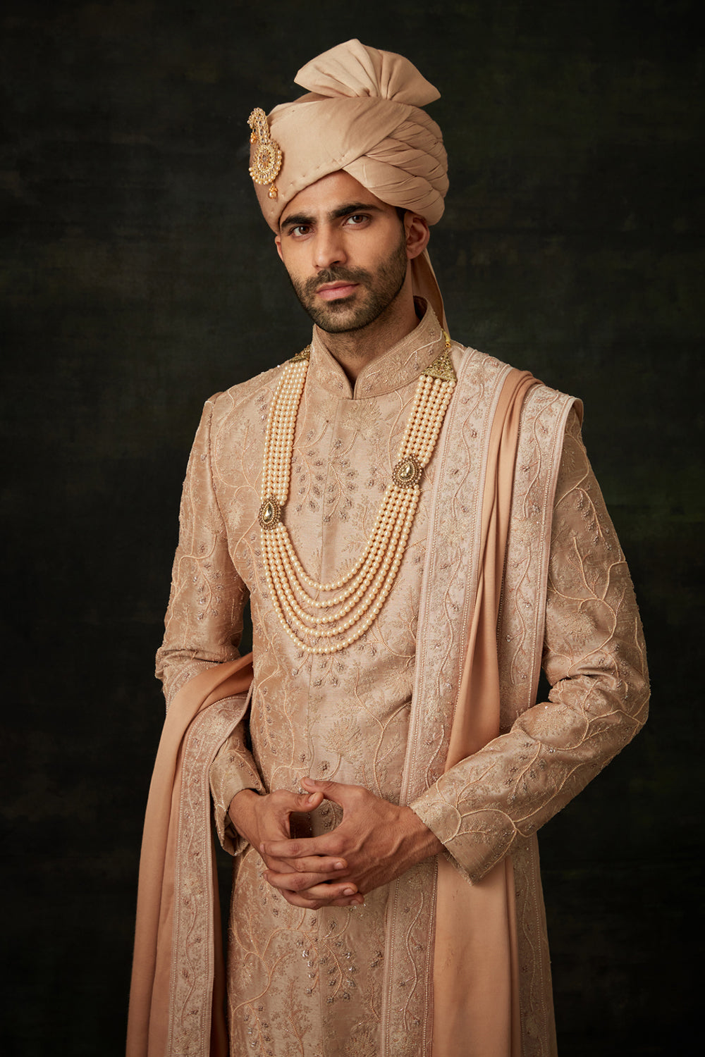 Rose Gold Sherwani Set