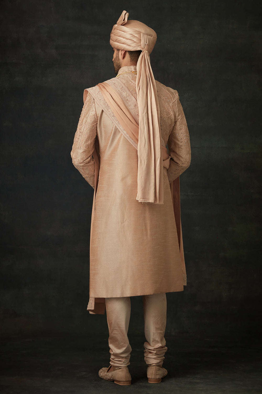 Rose Gold Sherwani Set