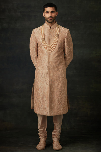 Rose Gold Sherwani Set