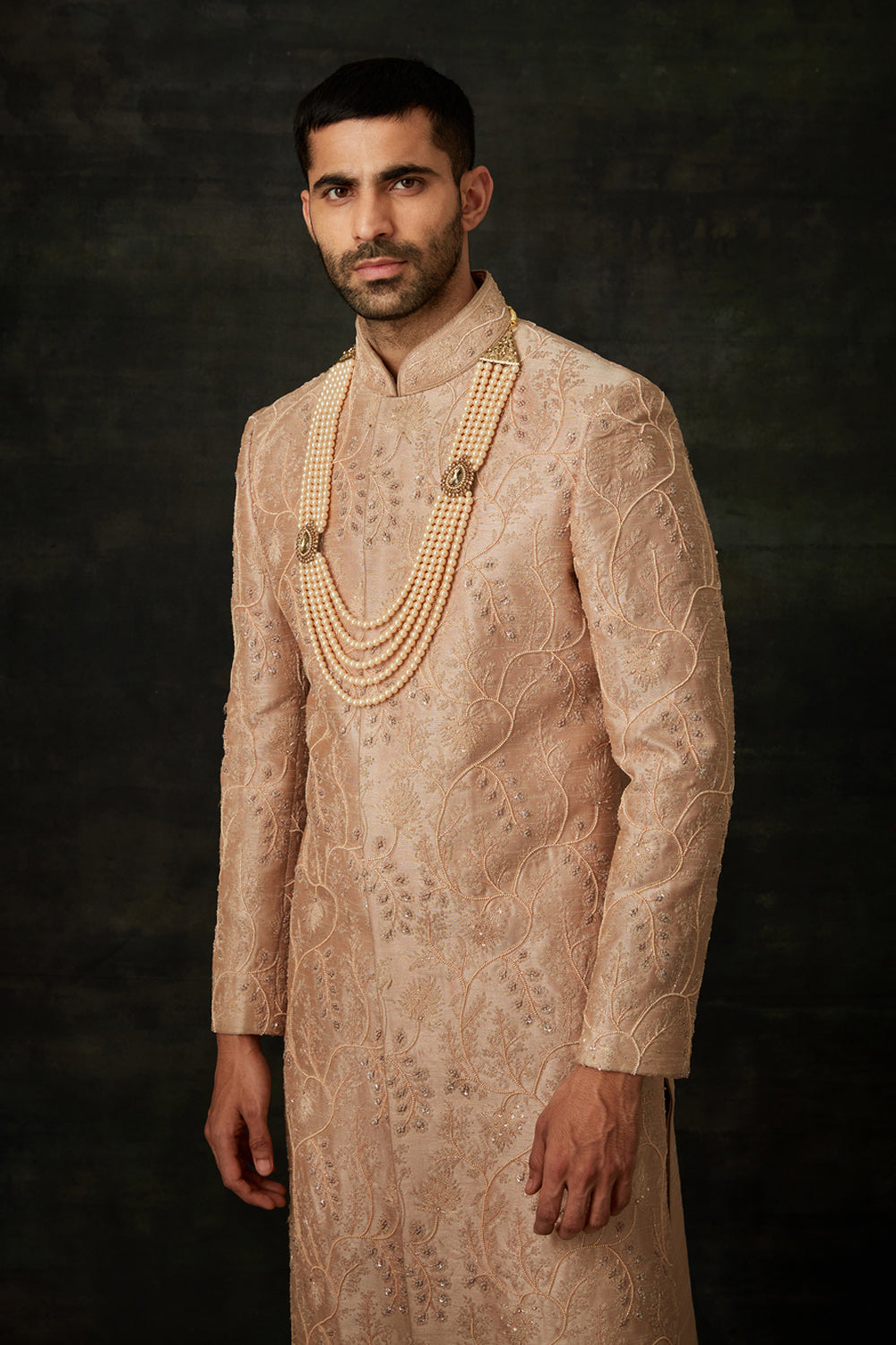 Rose Gold Sherwani Set