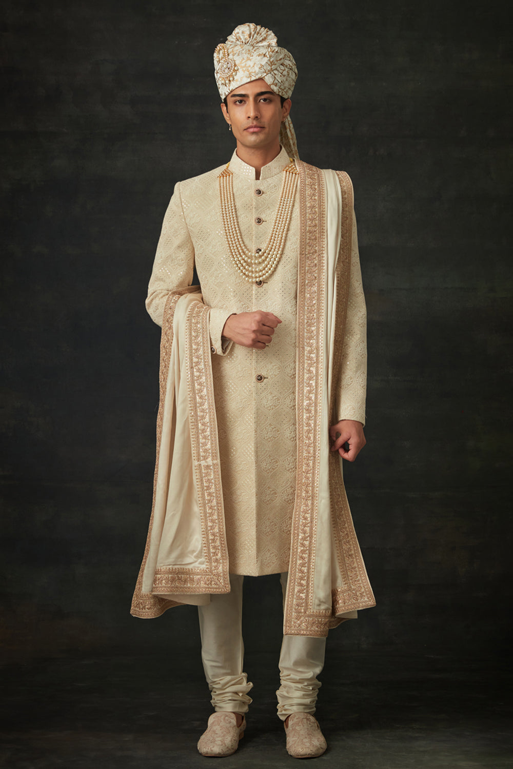 Ivory Sherwani Set