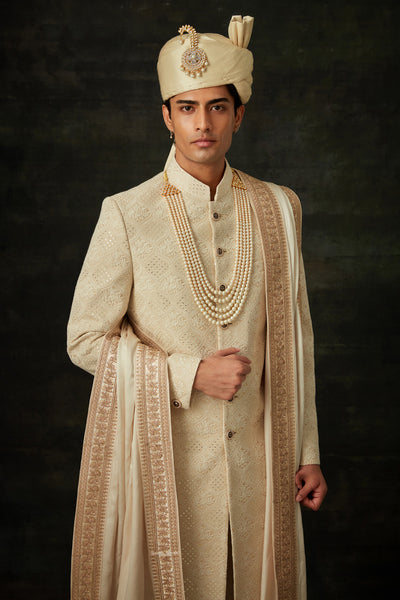 Ivory Sherwani Set