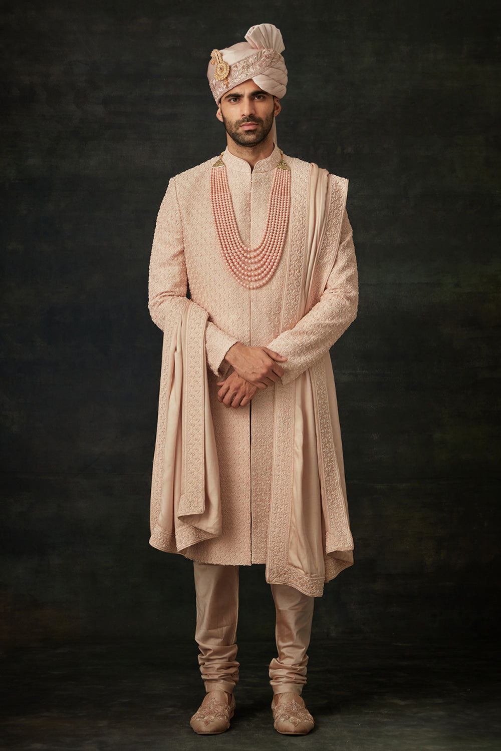 Pastel Pink Sherwani Set