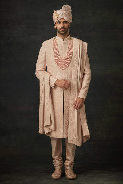 Pastel Pink Sherwani Set