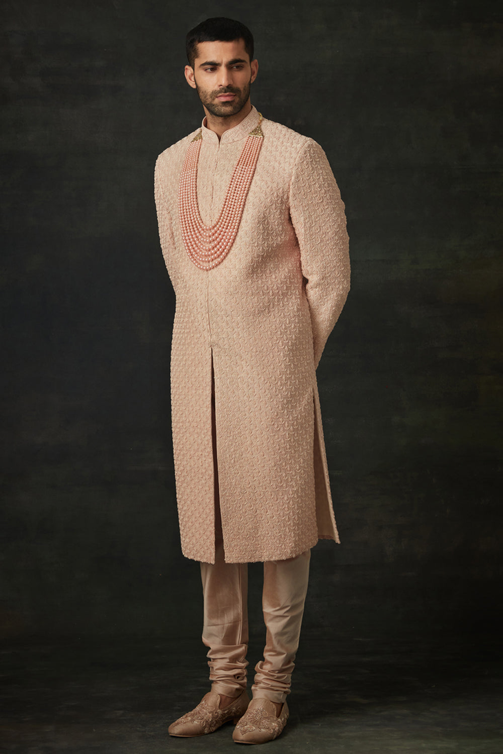 Pastel Pink Sherwani Set