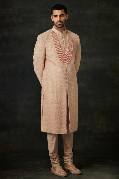 Pastel Pink Sherwani Set