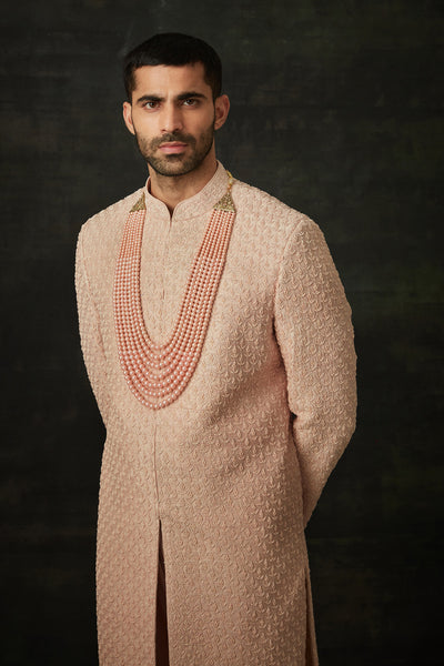 Pastel Pink Sherwani Set