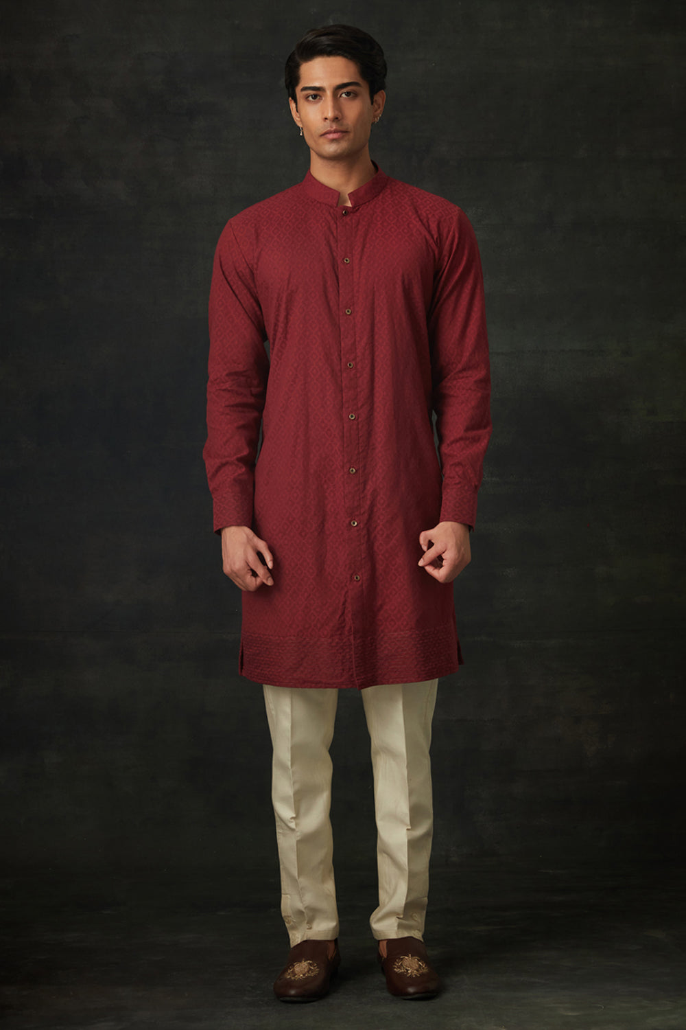 Maroon Kurta Set