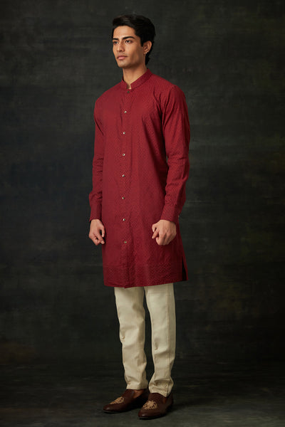 Maroon Kurta Set