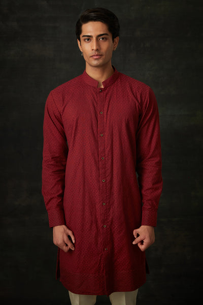 Maroon Kurta Set