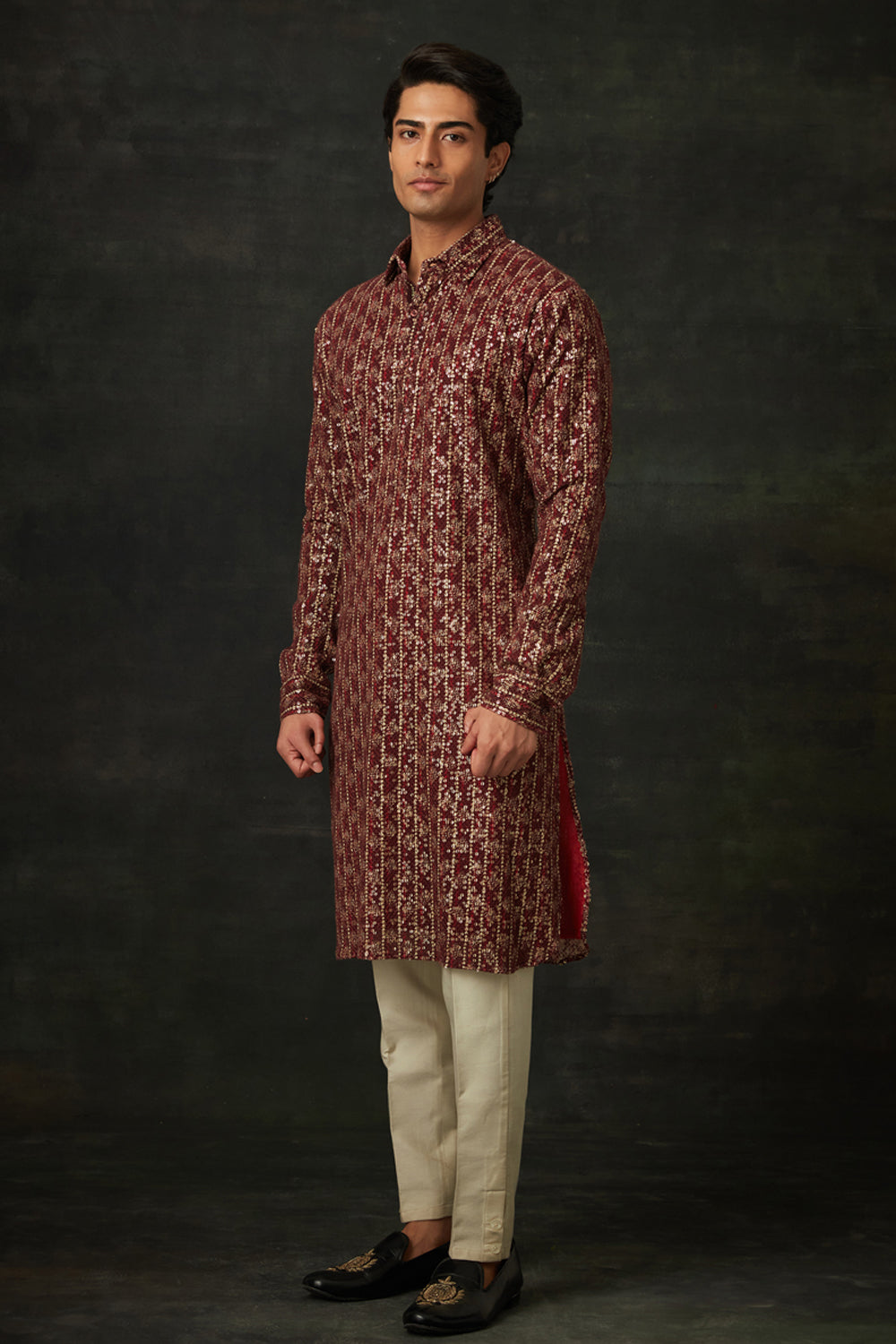 Maroon Kurta Set