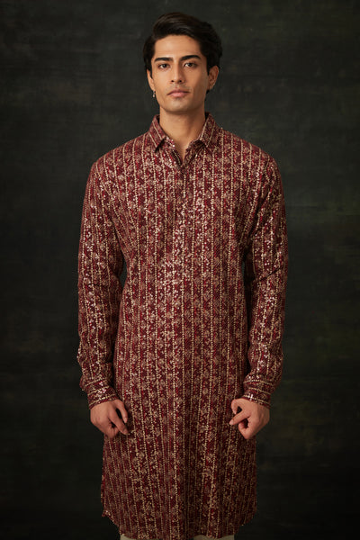 Maroon Kurta Set