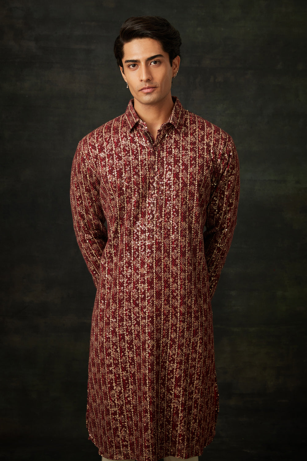 Maroon Kurta Set