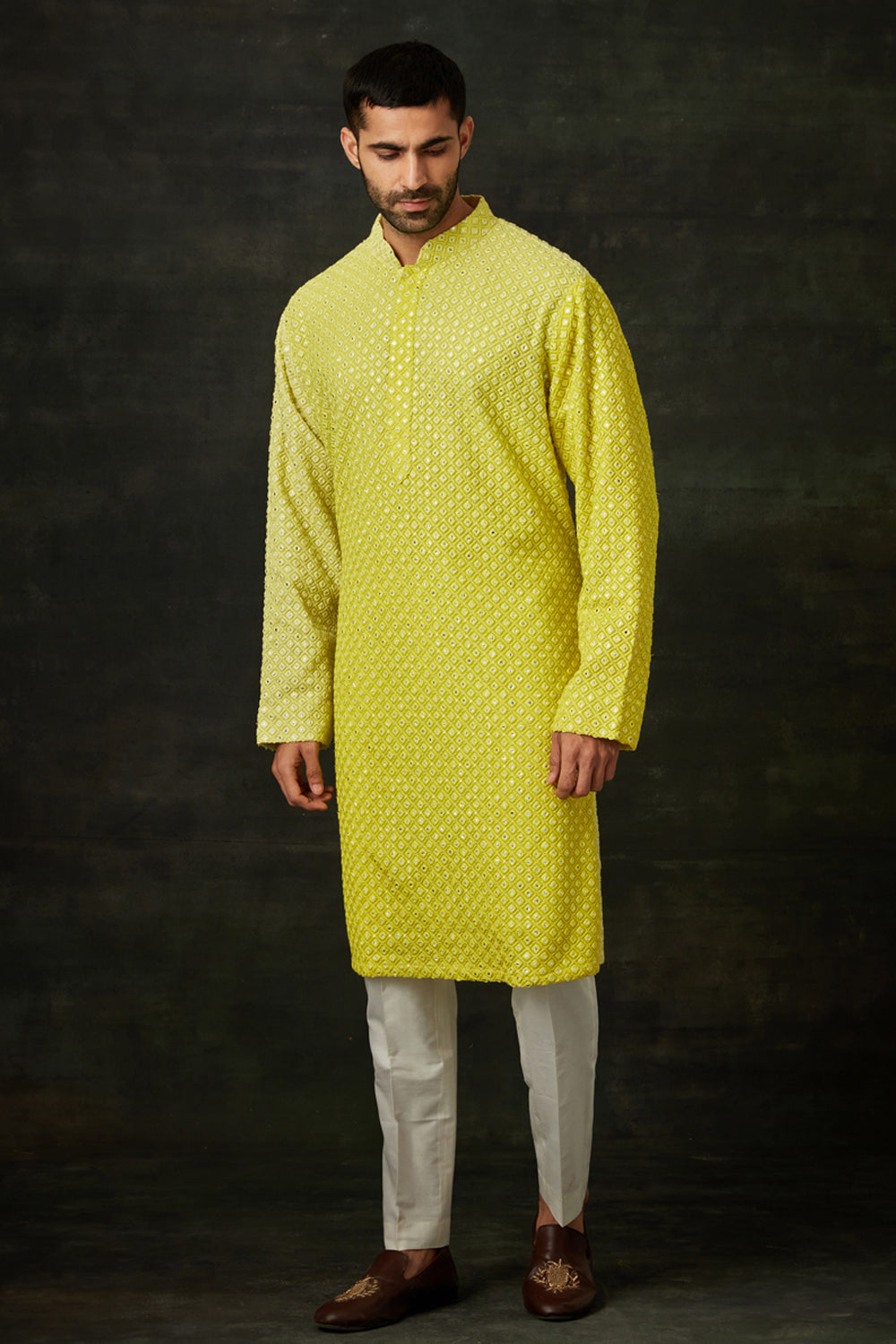 Neon Green Kurta Set