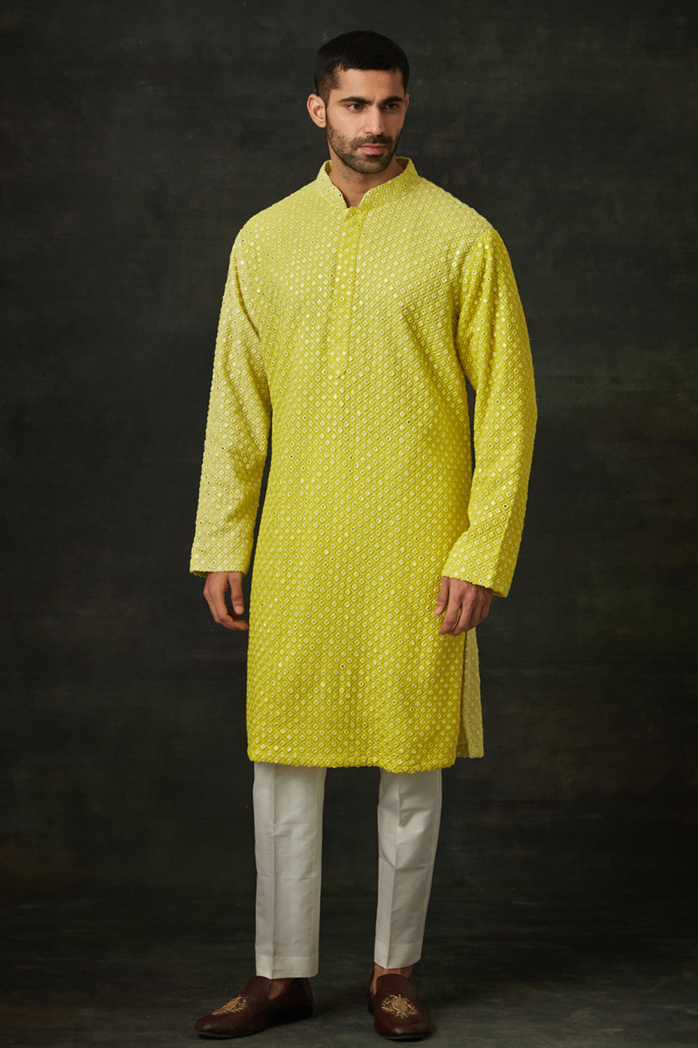 Neon Green Kurta Set