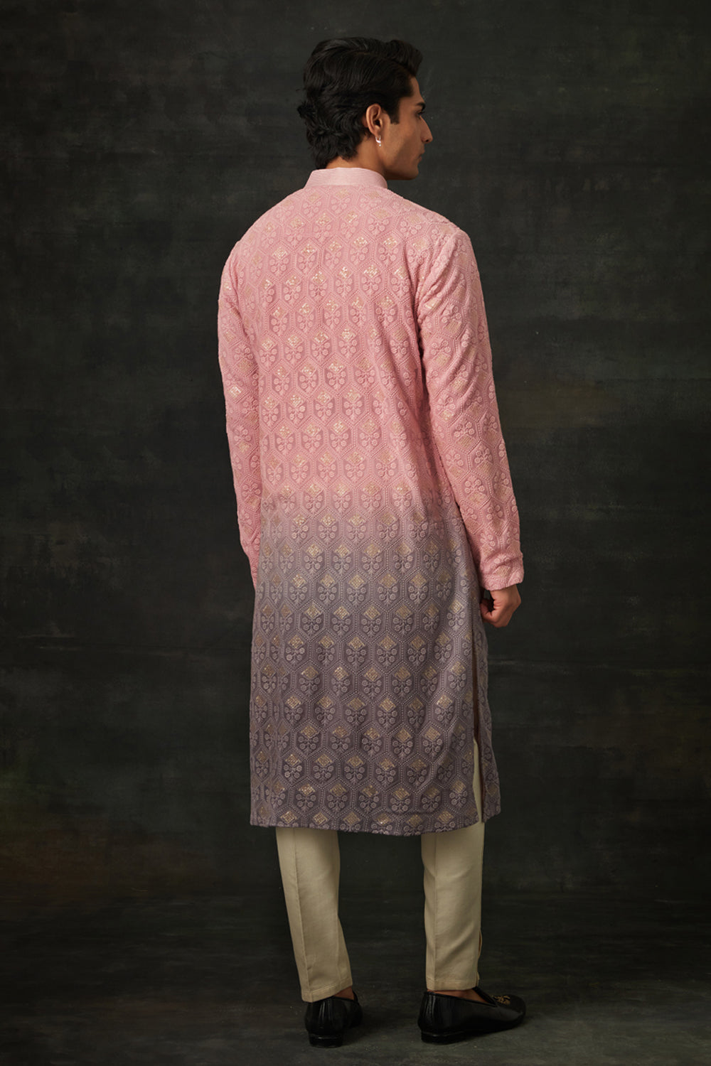 Pink And Purple Ombre Kurta Set