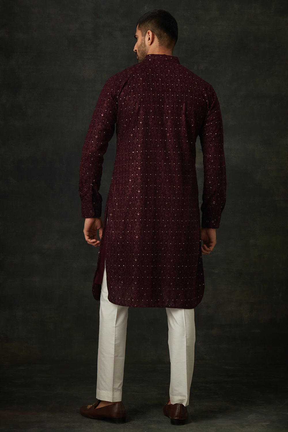 Wine Kurta Set