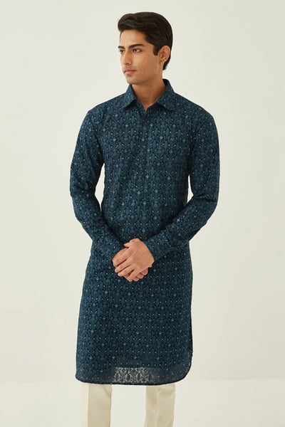 Teal Blue Kurta Set